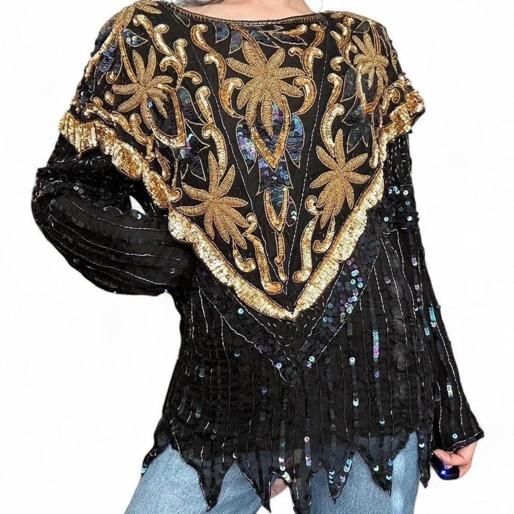 Vintage 1980’s G Unit sequin, silk top